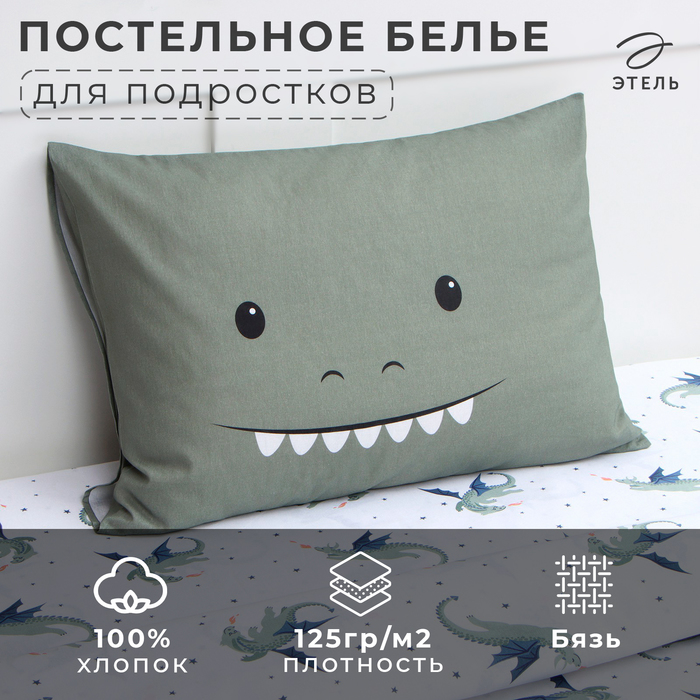 Постельное бельё Этель 1,5 Happy dragon 143х215 см, 150х214 см, 50х70 см -1 шт, 100% хл, бязь 9910296