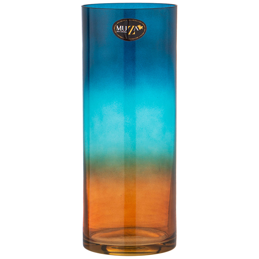 ваза perfetti blue amber диаметр 12 см высота 30 см 380-763