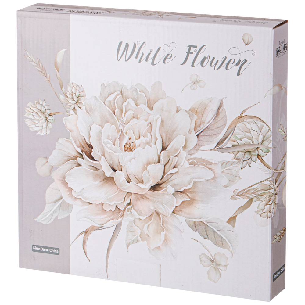 набор тарелок обеденныхlefard white flower 2 шт 25,5 см серый 415-2130