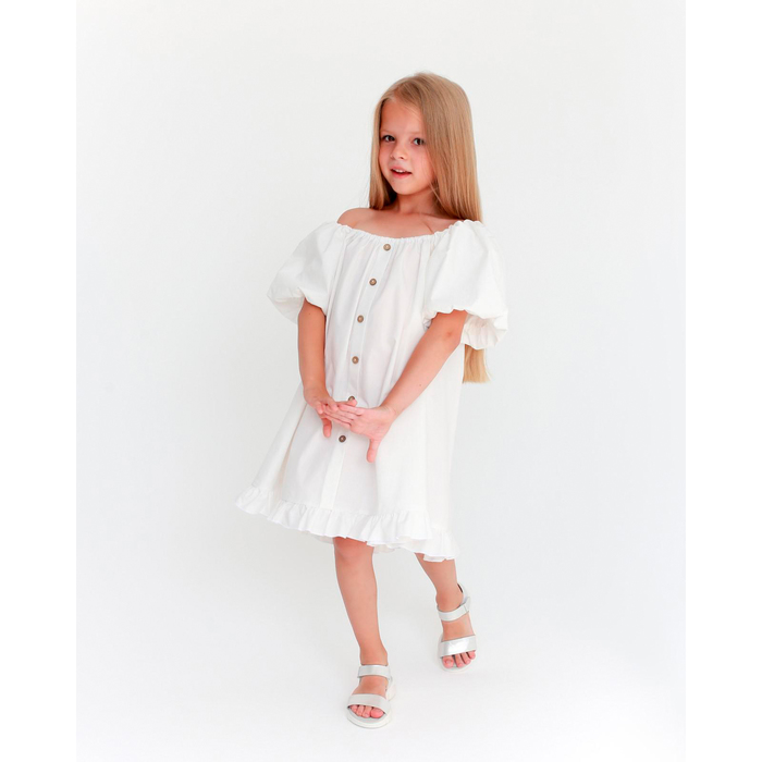 Платье детское KAFTAN Cute, р. 32 (110-116), белый 6973094