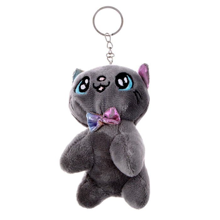 Мягкая игрушка «Кот с бабочкой», на брелоке, 10 см, цвета МИКС 9417588