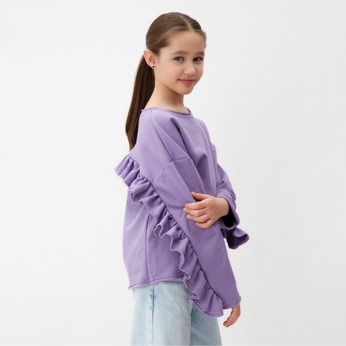 Свитшот для девочки MINAKU: Casual Collection KIDS, цвет сиреневый, рост 128 см 10108172