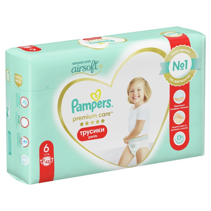 Подгузники-трусики Pampers Premium Care, 15+ кг, 42 шт. 7756478