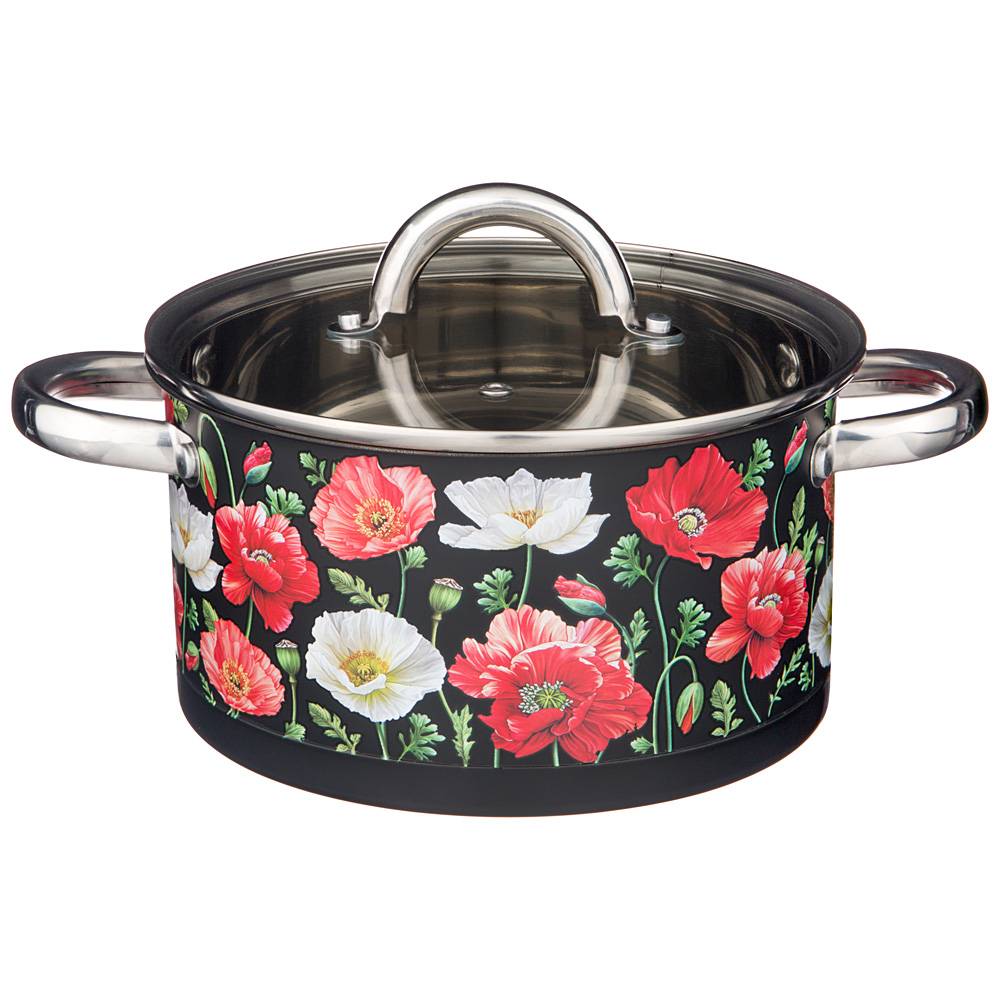 кастрюля маки со стеклянной крышкой, нерж.сталь, 3,5л 20х11 см 916-307