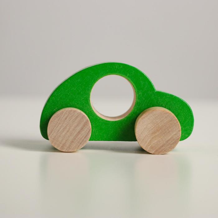 Деревянная игрушка «Каталка» «Машинка Томик» зелёная 5401860