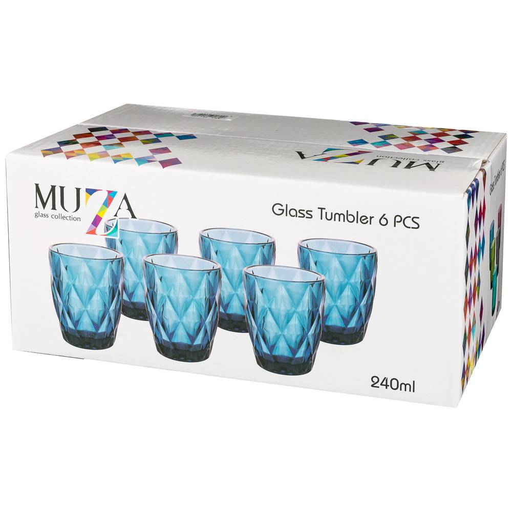 набор стаканов ромбо из 6шт серия muza color 240мл / в 10 см 781-126