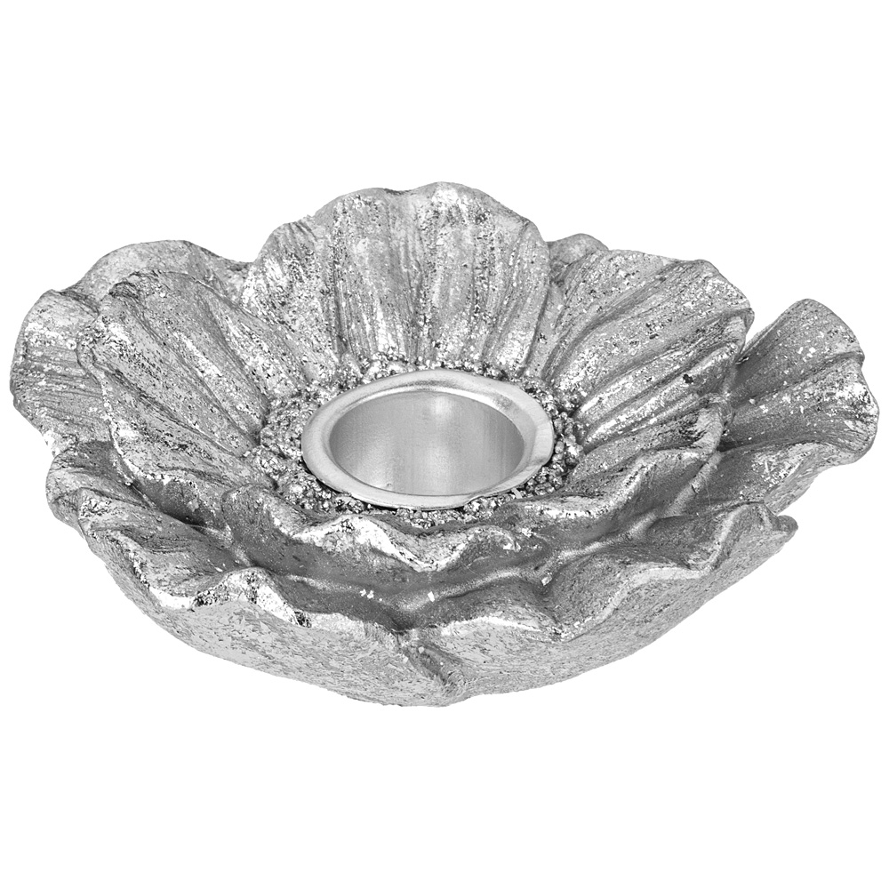 подсвечник flower цвет:серебро 10,3х10х4см 248-076