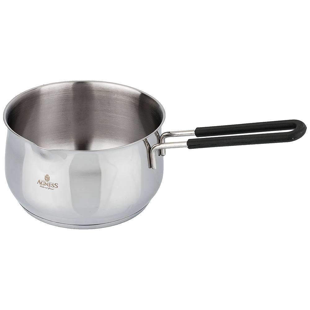 ковш agness монблан 16х10 см, 2 л, нерж сталь индукционное дно 936-119