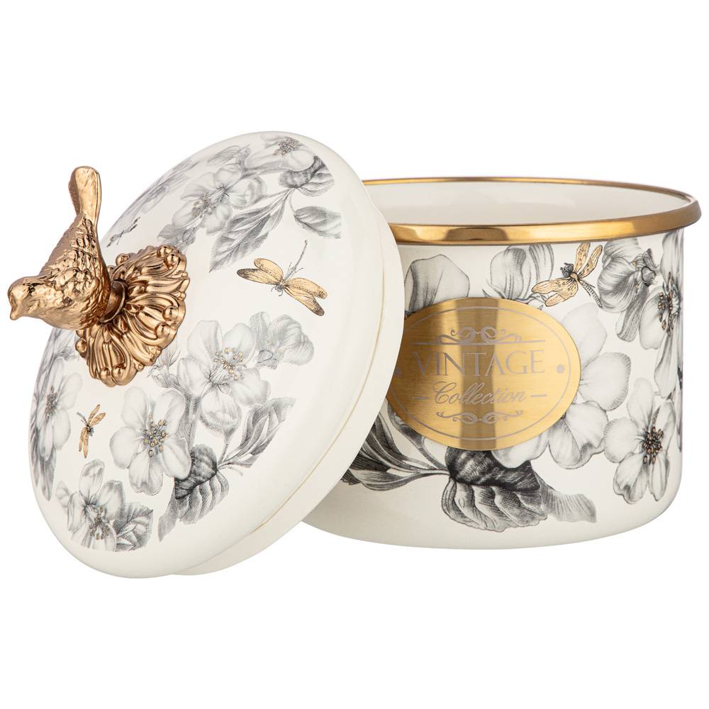 банка для сыпучих продуктов agness, серия яблоневый сад, 12 х 9см / 1,0л 950-539