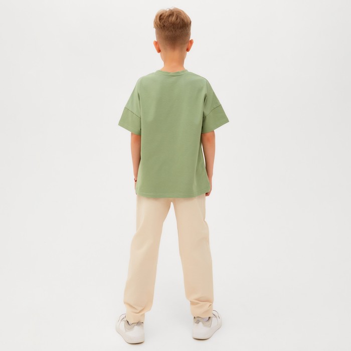 Брюки для мальчика MINAKU: Cotton collection цвет молочный, рост 98 7711502