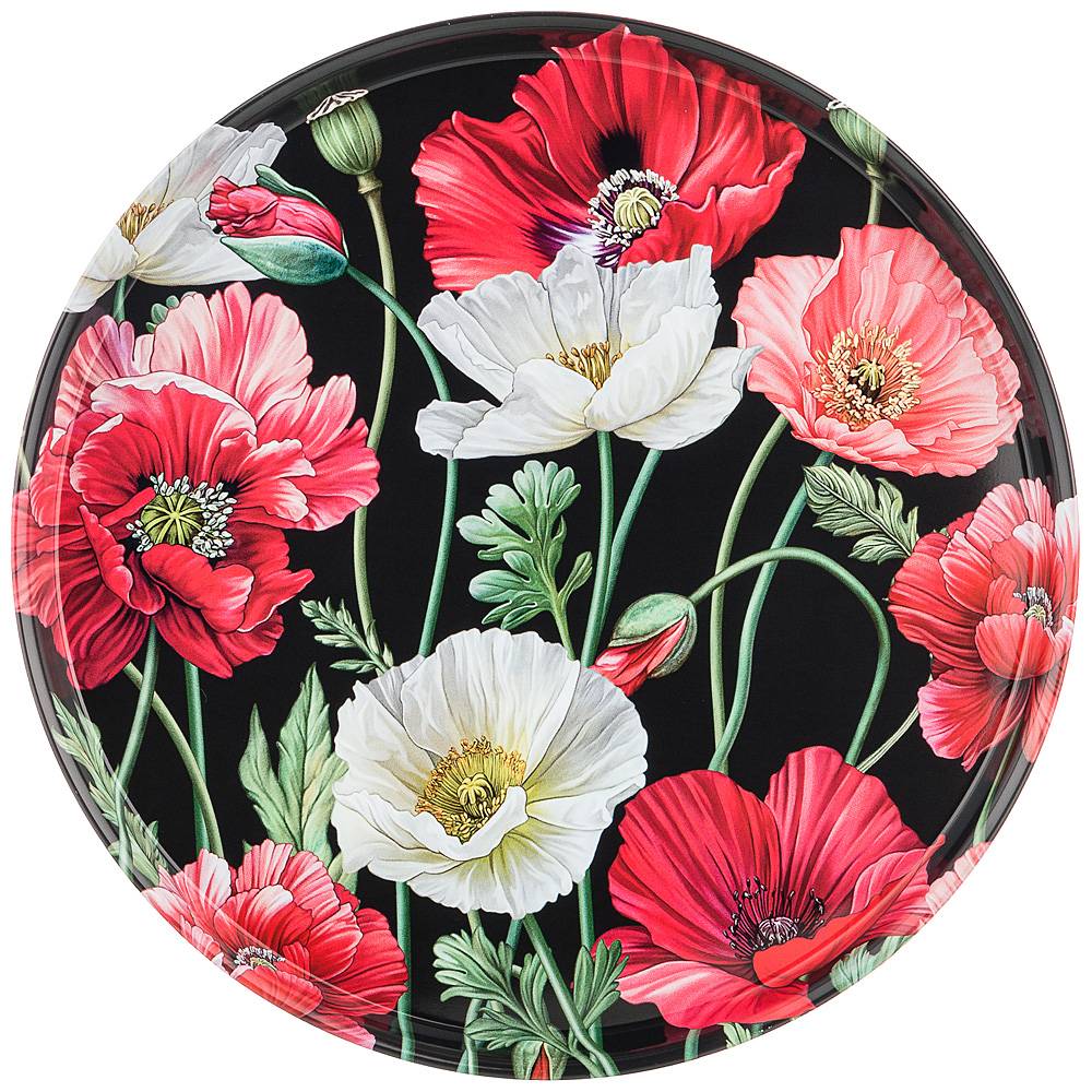 поднос сервировочный agness маки 33х2,1 см 898-012