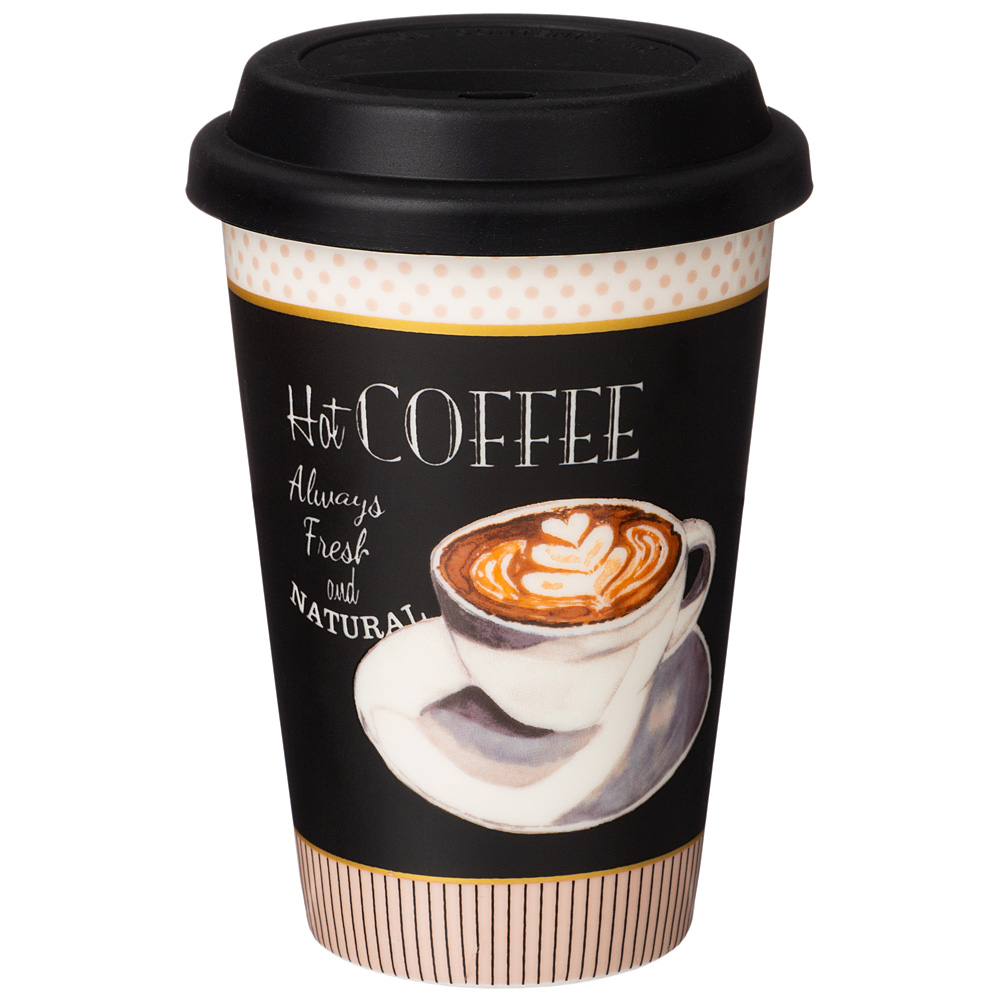 кружка lefard coffemania с силиконовой крышкой, 390мл 260-652
