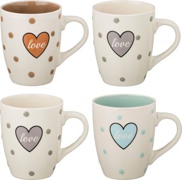набор кружек love из 4 шт 350 мл 584-055