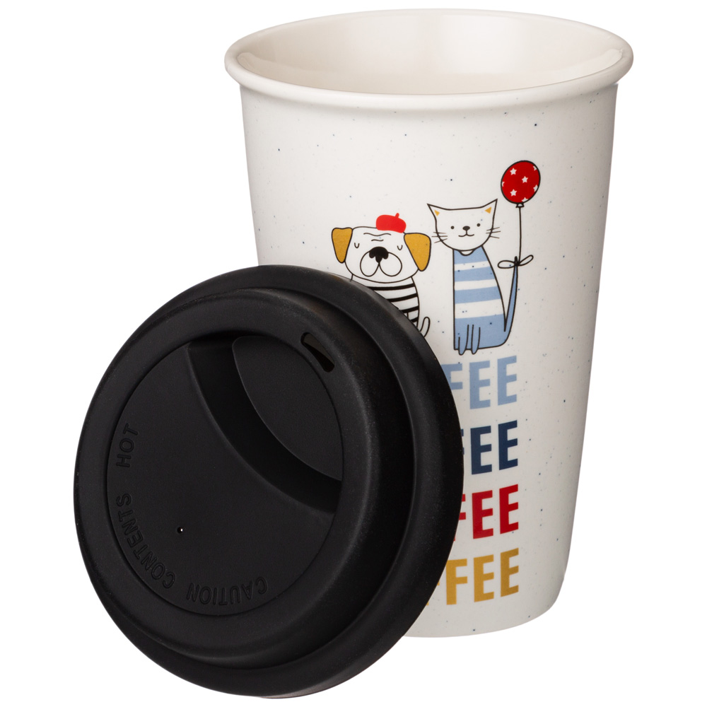 кружка lefard coffemania с силиконовой крышкой, 390мл 260-650