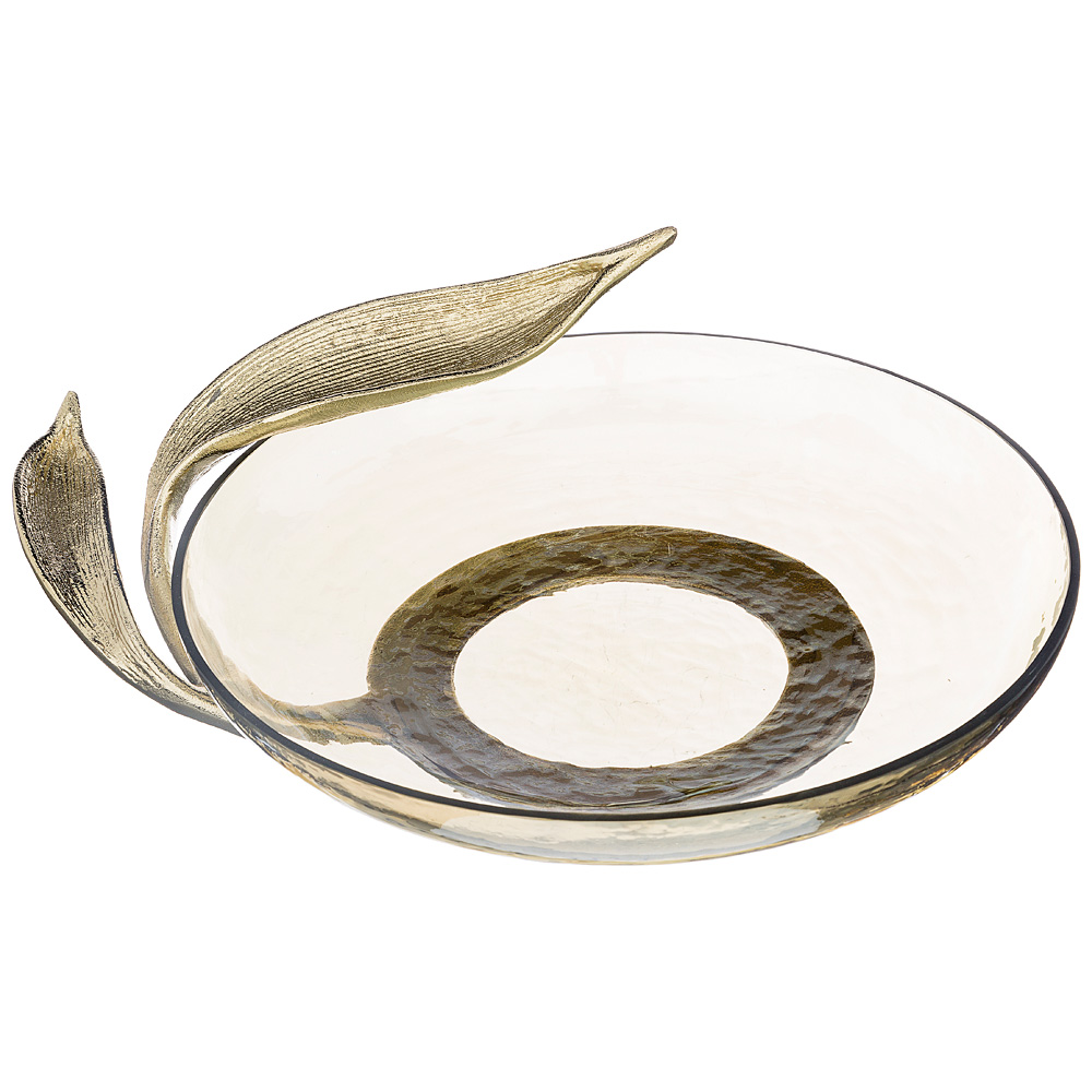 Блюдо декоративное pan de oro 38х31.50х9 см 732-131  материал алюминий/стекло производства индия бренд lefard общий вес 2,83 кг, купить с доставкой по низкой цене за 6948 руб.