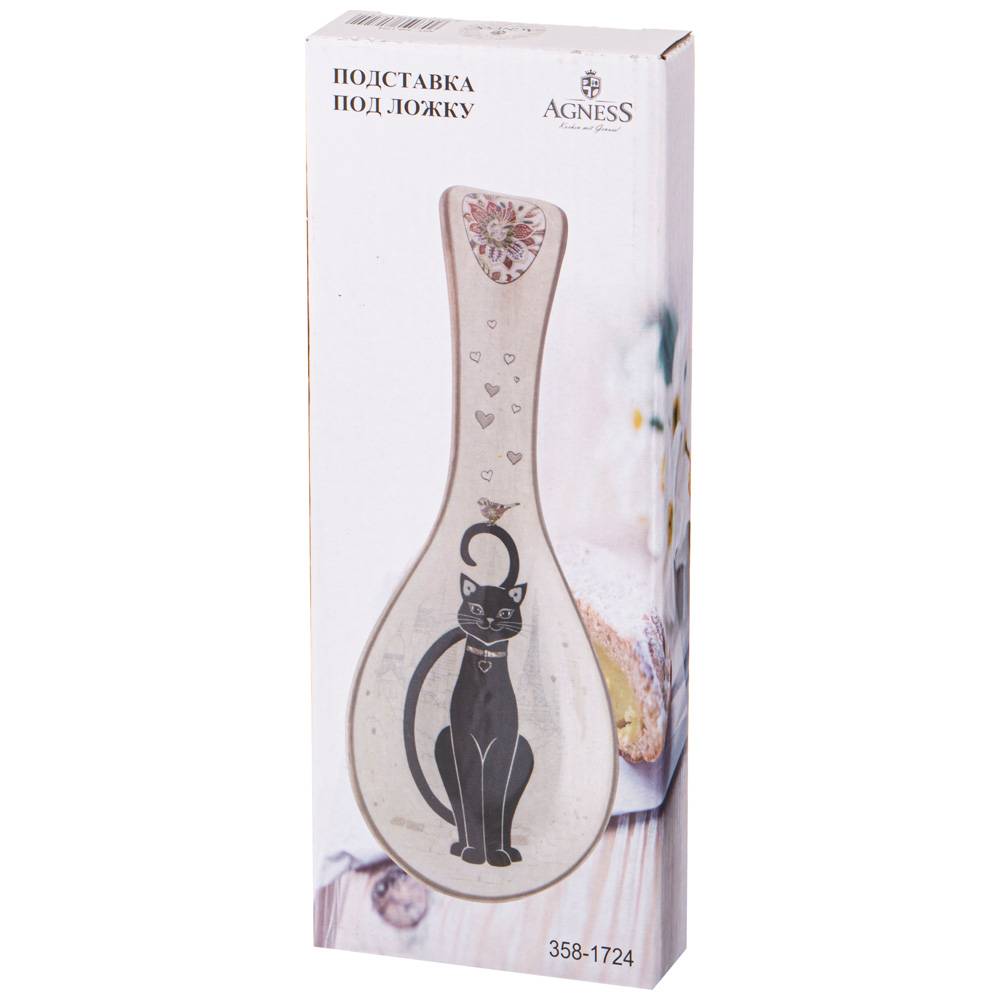 подставка под ложку agness парижские коты 25х9х2,5 см 358-1724