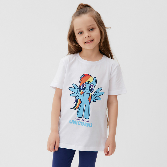 Футболка детская "Rainbow Dash", Мой маленький пони, рост 98-104, белый 6243464