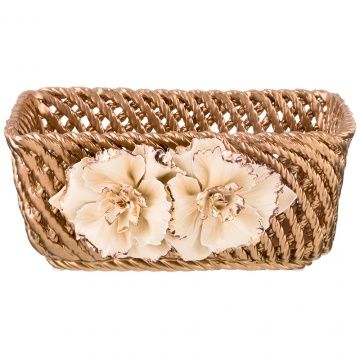 изделие декоративное корзина с цветами 23х17х10 см 697-061
