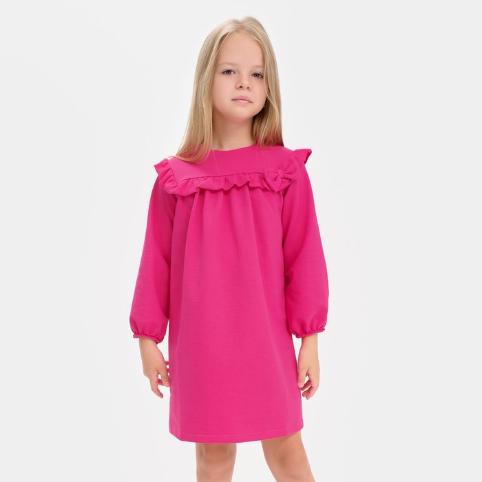 Платье для девочки с рюшей KAFTAN "Basic line", размер 30 (98-104), цвет фуксия 9071343