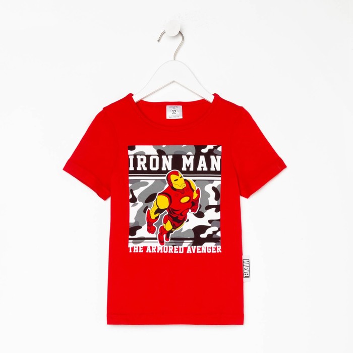 Футболка детская Iron man Мстители, рост 122-128, красный 6255051