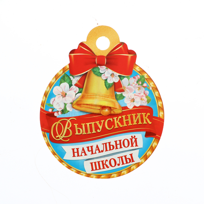 Медаль Выпускник начальной школы! красная лента, 10 х 10 см 10421584