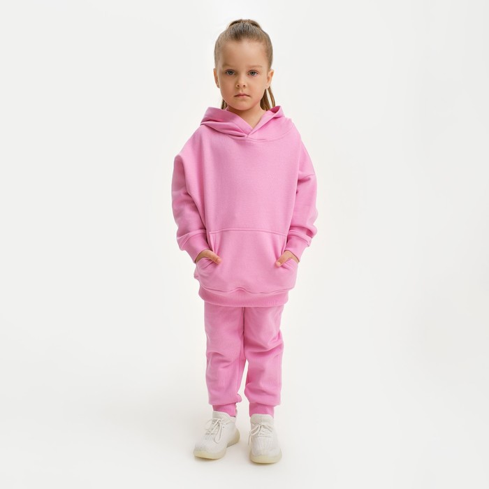 Костюм для девочки (худи, брюки) KAFTAN Basic line, размер 32 (110-116), цвет розовый 7452910