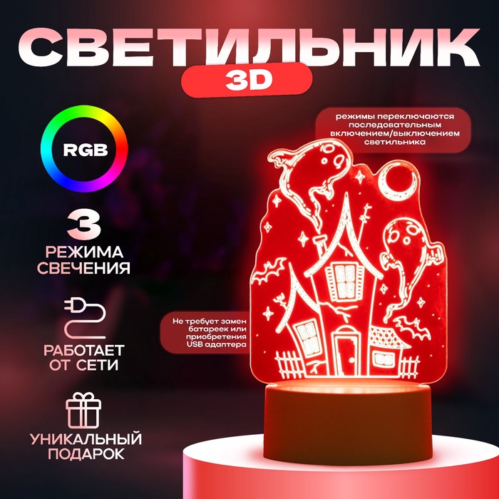 Светильник Призраки LED белый 11х9,5х15 см RISALUX 9285980