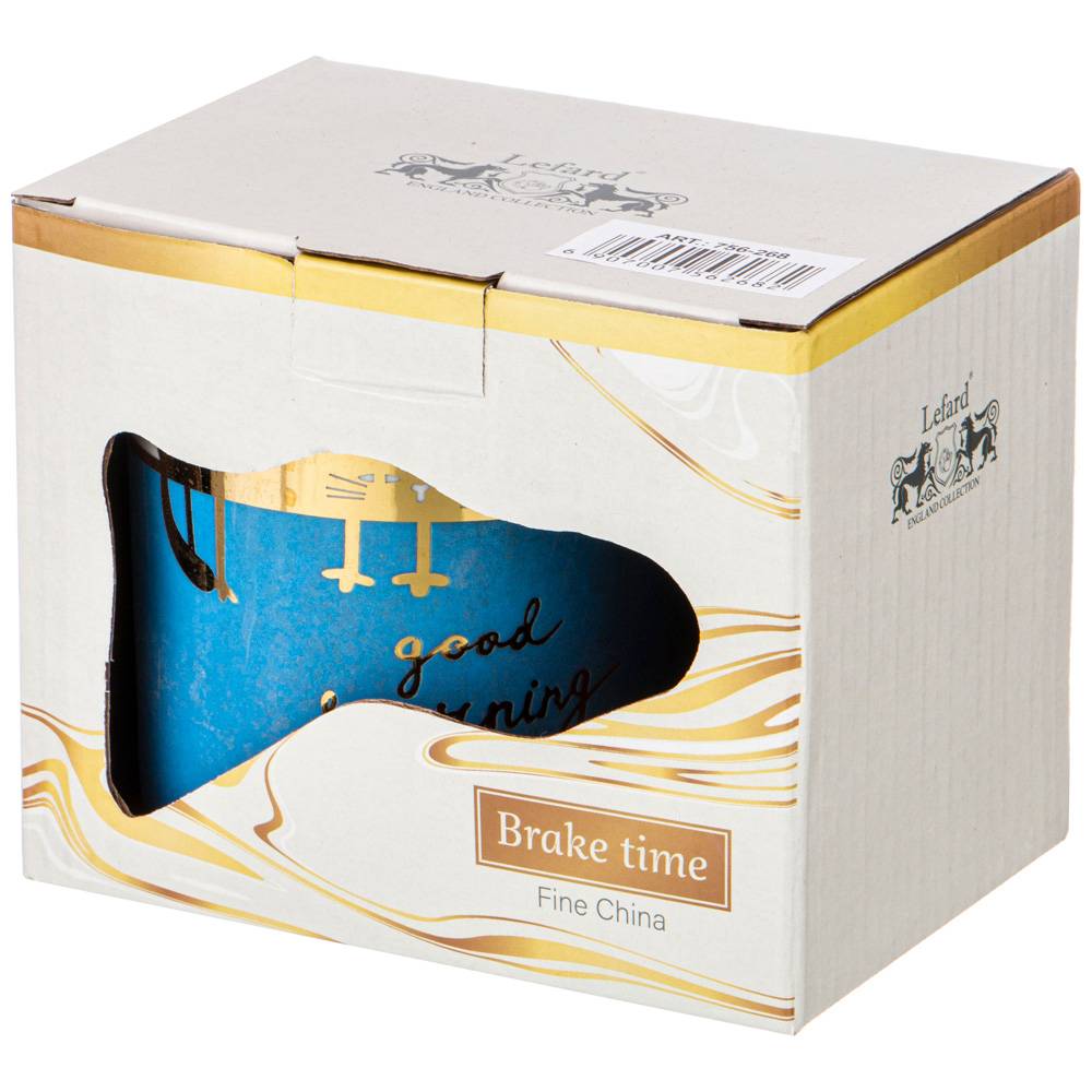кружка lefard break time 370мл доброе утро синяя 756-268