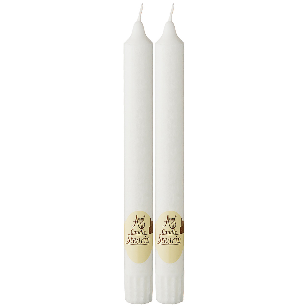набор стеариновых свечей из 2 шт eco white высота 20 см 348-781