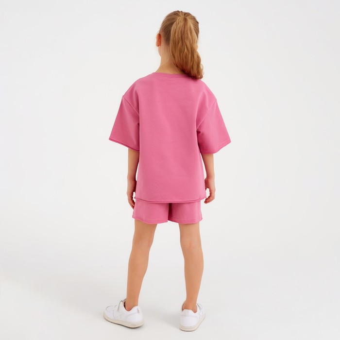 Костюм детский (футболка, шорты) MINAKU: Casual Collection цвет пудровый, рост 104 7695358