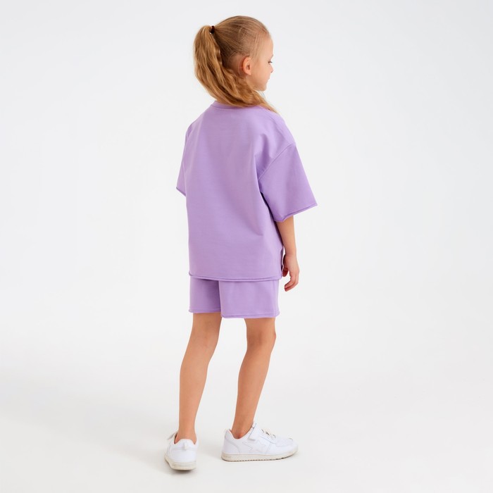 Костюм детский (футболка, шорты) MINAKU: Casual Collection цвет лиловый, рост 158 7695357