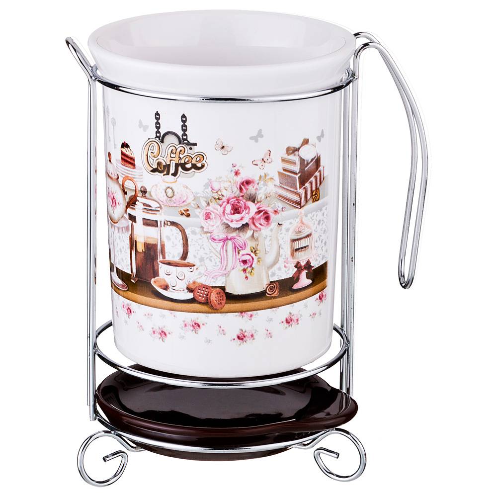 подставка под кухонные приборы coffee 10,5х10,5х16 см 358-1326  материал керамика производства китай бренд agness общий вес 0,44 кг, купить с доставкой по низкой цене за 763 руб.