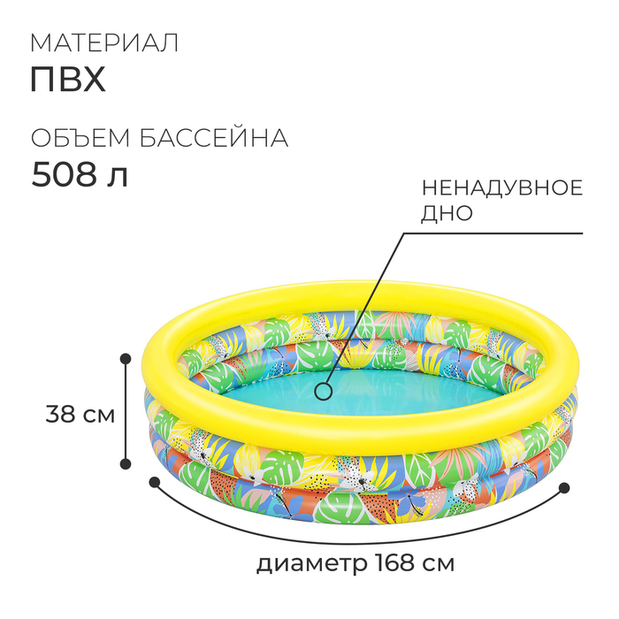 Бассейн надувной «Гиппо», 168 х 38 см, 51203 9298699