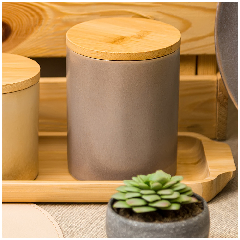 банка для сыпучих продуктов 570 млколлекция glaze collection цвет:серый меланж 191-234