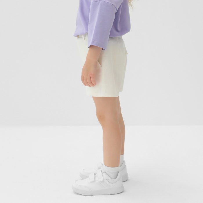 Шорты детские MINAKU: Cotton Collection цвет белый, рост 98 7763207