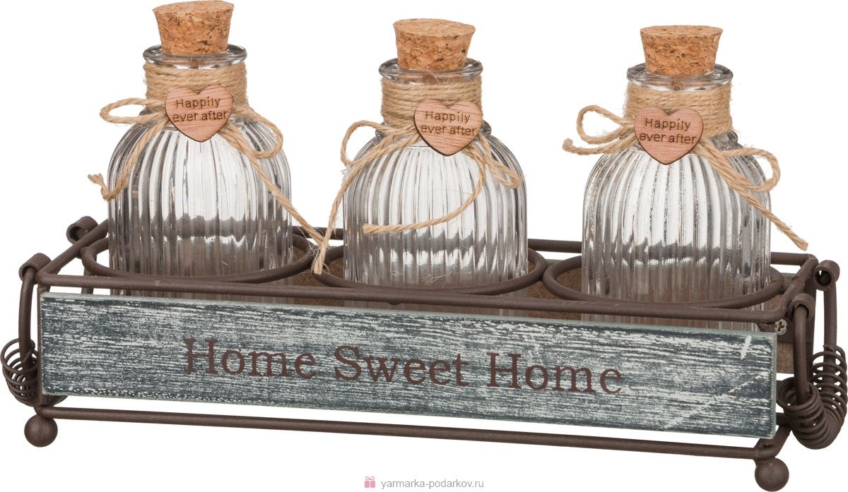 набор емкостей для соусов из 3-х шт sweet home 21х7х12 см 222-077  материал стекло/металл/ткань производства китай, купить с доставкой по низкой цене за 490 руб.