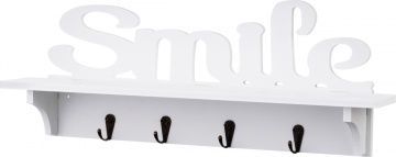 полка настенная smile с крючками 47х17,5х8,5 см 460-111