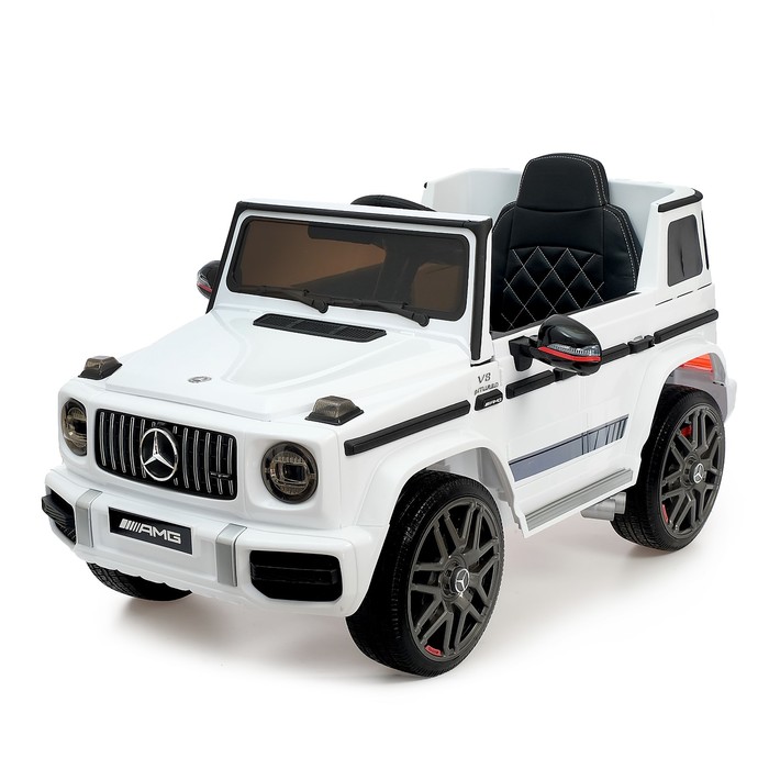 Электромобиль MERCEDES-BENZ G63 AMG, EVA колеса, кожаное сиденье, цвет белый 4351833