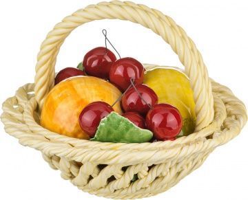 изделие декоративное корзина с фруктами диаметр 19 см высота 16 см 335-092