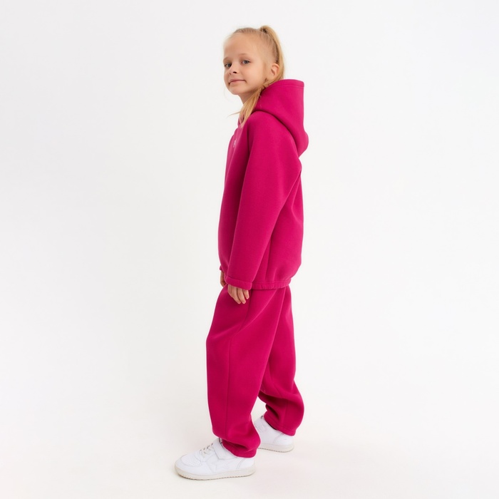 Костюм детский (худи, брюки) MINAKU: Basic Line KIDS, oversize, цвет фуксия, рост 128 7810252