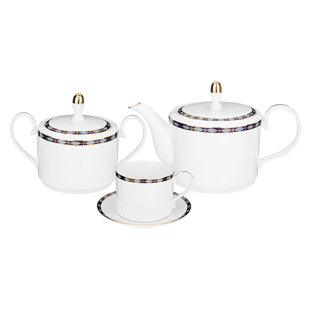 чайный сервиз lefard glamour на 6 пер. 14 пр. синий 590-463