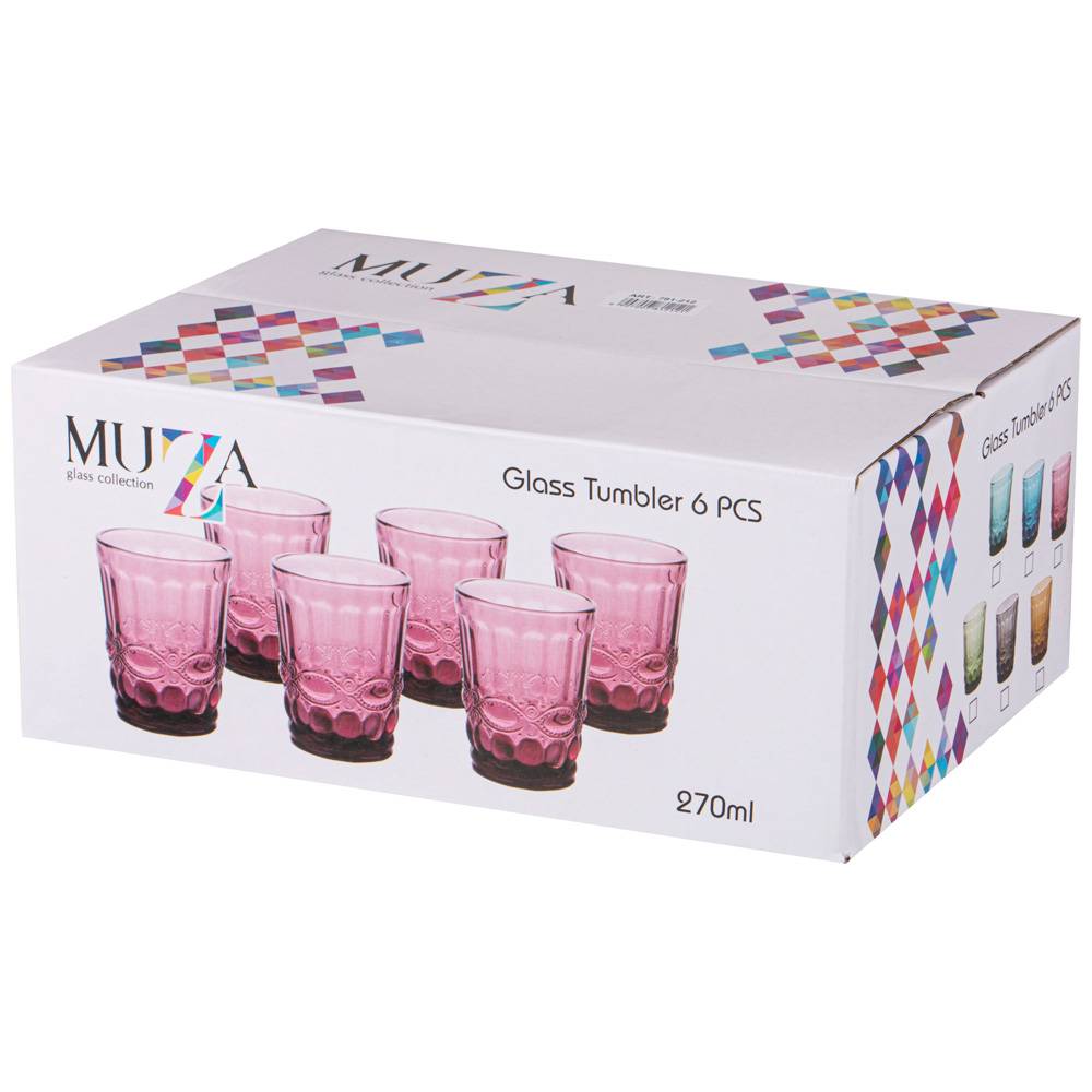 набор стаканов гранат из 6шт серия muza color 280мл / в 10 см 781-219