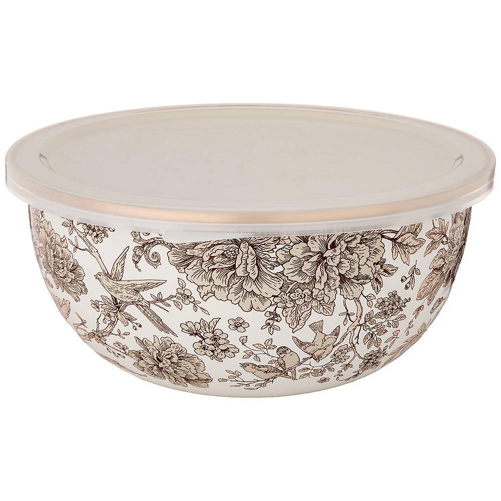 миска эмалированная с пластиковой крышкой, серия royal garden 24 х 10,5 см/ 2,8л 950-091