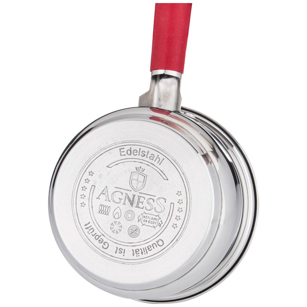 ковш agness со стекл.крышкой серия classic 0,9 л. 14х7,5 см 937-426