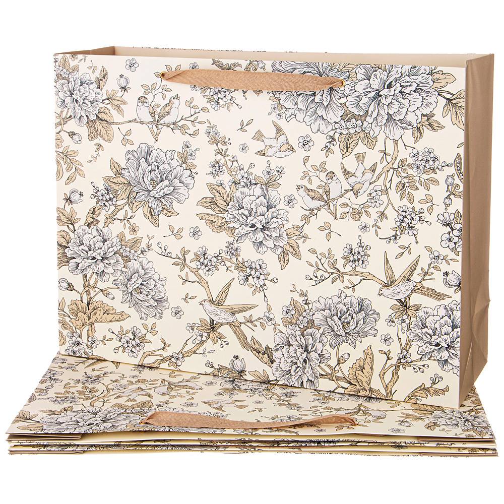 комплект бумажных пакетов из 4 шт royal garden 46,5х35х14,5 см 521-197