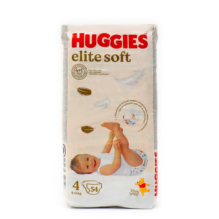 Подгузники Huggies Elite Soft 4, (8-14) кг, 54 шт 9823727