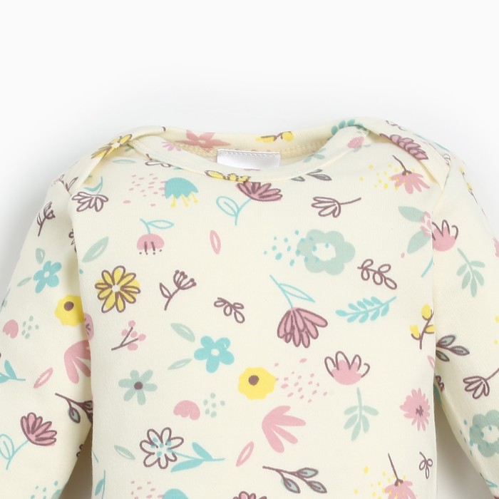 Боди с длинным рукавом Крошка Я Flower, рост 68-74 см, цвет бежевый 9455237