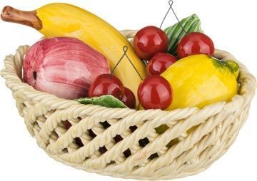 изделие декоративное корзина с фруктами 20х15 см высота 10 см 335-025