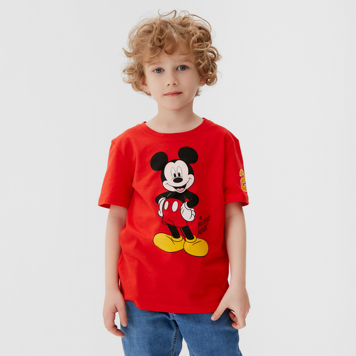 Футболка детская Mickey Микки Мауc, рост 98-104, красный 6255054