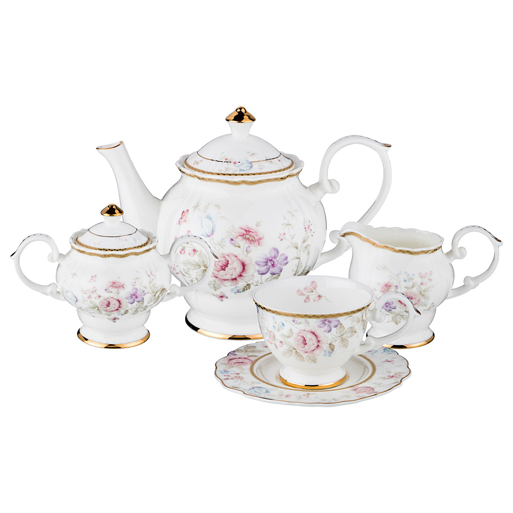 чайный сервиз на 6 персон silk 15пр. 1400/200 мл 586-361 Чайный сервиз silk объемом 200 мл материал фарфор производства китай бренд lefard общий вес 5 кг, купить с доставкой по низкой цене за 6093 руб.